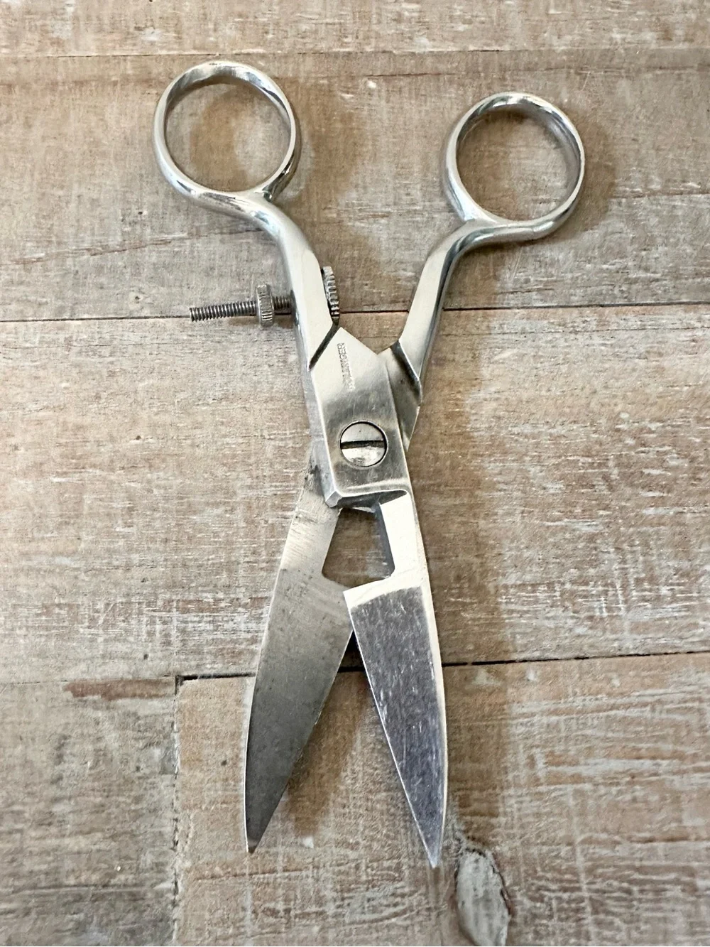Vintage Silver Stainless Steel Buttonhole Scissors Highly Specialized Rollinger